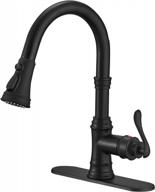 upgrade your kitchen with bathfinesse matte black faucet: pull-down sprayer, 3 functions, and commercial grade performance logo