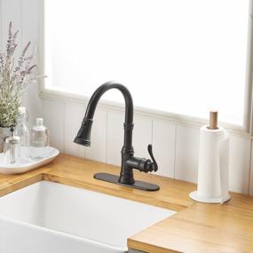 img 2 attached to Upgrade Your Kitchen With Bathfinesse Matte Black Faucet: Pull-Down Sprayer, 3 Functions, And Commercial Grade Performance