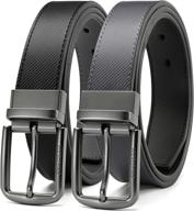 chaoren men's reversible leather belt: adjustable and rotatable men's accessory in not pull design logo