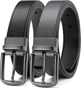 img 4 attached to Chaoren Men's Reversible Leather Belt: Adjustable and Rotatable Men's Accessory in Not Pull Design