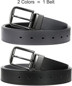 img 3 attached to Chaoren Men's Reversible Leather Belt: Adjustable and Rotatable Men's Accessory in Not Pull Design