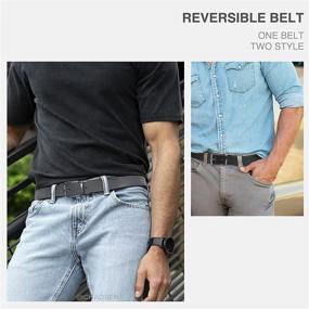 img 2 attached to Chaoren Men's Reversible Leather Belt: Adjustable and Rotatable Men's Accessory in Not Pull Design