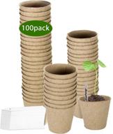 100 pack zoutog 3'' peat pots - round plant starter pots with seedling trays and 100 bonus plant labels логотип