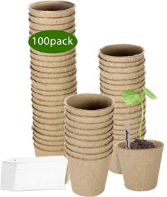 img 4 attached to 100 Pack ZOUTOG 3'' Peat Pots - Round Plant Starter Pots With Seedling Trays And 100 Bonus Plant Labels