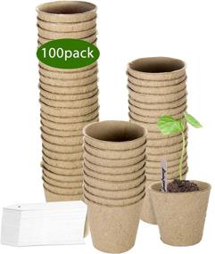 img 3 attached to 100 Pack ZOUTOG 3'' Peat Pots - Round Plant Starter Pots With Seedling Trays And 100 Bonus Plant Labels
