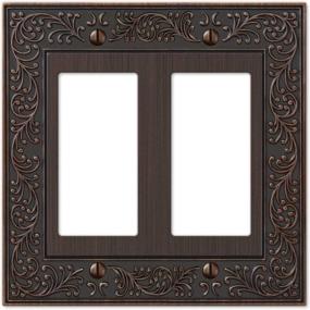 img 3 attached to Enhance Your Home Decor With Amerelle 43RRVB English Garden Wallplate - 2 Rocker - Aged Bronze Finish