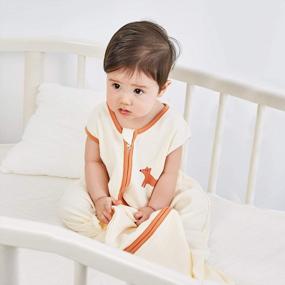 img 3 attached to Мешок для сна Pureborn Baby - 0,5 TOG Хлопок без рукавов с двухсторонней молнией Пригодное для носки одеяло Спальный мешок для младенцев Мальчики Девочки 2 упаковки 6-12 месяцев Животный сад