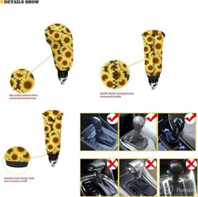 img 2 attached to POLERO Denim Leopard Steering Wheel Cover Cheetah Leopard Old Denim Print Gear Shift Knob Cover &Amp