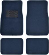 🔵 bdk mt-100-bl classic carpet mats - enhanced floor protection for car, suv, van, and truck with heelpad, blue logo