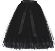 black 4-layer tulle princess ballet dance petticoat with elastic waistband for women's party pettiskirt logo