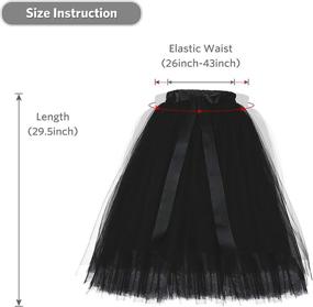 img 3 attached to Black 4-Layer Tulle Princess Ballet Dance Petticoat With Elastic Waistband For Women'S Party Pettiskirt