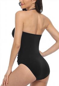 img 1 attached to Hilor Women'S Strapless One Piece Swimsuits With Front Twist, Ruched Detailing And Tummy Control For Flattering Swimwear Qualities