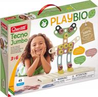 tecno jumbo playbio by quercetti: classic eco-friendly building toy for kids 3 years +, made with bioplastic logo