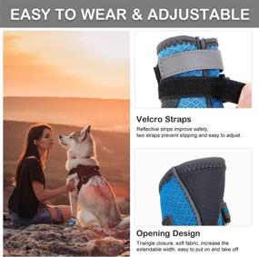 img 2 attached to Protective Mesh Dog Shoes for Hot Pavement: Anti-Slip Sole, Breathable & Adjustable Summer Booties for Medium to Large Dogs!