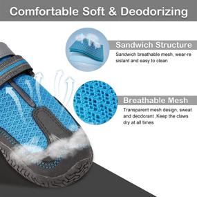 img 3 attached to Protective Mesh Dog Shoes for Hot Pavement: Anti-Slip Sole, Breathable & Adjustable Summer Booties for Medium to Large Dogs!