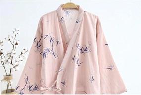 img 1 attached to Хлопковый халат-кимоно - легкая одежда для сна для женщин и мужчин, идеальная для весны и лета, от ZOOBOO