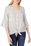 agb women's tie front button up top - stylish & chic blouse for ladies logo