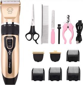 img 4 attached to Upgrade Your Pet'S Grooming With JIGUOOR'S Low Noise Cordless Clippers - Professional Kit With Rechargeable Nail Clipper And Hair Trimmer, 4 Comb + 6 Accessories For Cats And Dogs