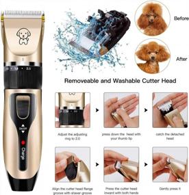 img 1 attached to Upgrade Your Pet'S Grooming With JIGUOOR'S Low Noise Cordless Clippers - Professional Kit With Rechargeable Nail Clipper And Hair Trimmer, 4 Comb + 6 Accessories For Cats And Dogs