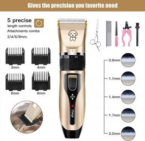 img 2 attached to Upgrade Your Pet'S Grooming With JIGUOOR'S Low Noise Cordless Clippers - Professional Kit With Rechargeable Nail Clipper And Hair Trimmer, 4 Comb + 6 Accessories For Cats And Dogs