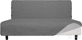 img 4 attached to 🛋️ Durable and Waterproof Easy-Going Sofa Slipcover Futon Cover for Kids, Pets - Gray