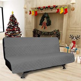 img 3 attached to 🛋️ Durable and Waterproof Easy-Going Sofa Slipcover Futon Cover for Kids, Pets - Gray