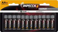 get long-lasting power with impecca aa batteries: 16 pack alkaline high performance, leak-resistant battery lr6, platinum series logo