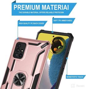 img 2 attached to GORGCASE For Samsung Galaxy A51 5G CASE/Galaxy A51 5G Verizon UW W/Glass Screen Protector Heavy Duty Shockproof 360°Rotating Ring Stand Protective Cover (Work For Magnetic Car Mount) Rose Gold