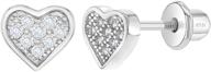 sterling silver small heart earrings girls' jewelry ~ earrings logo