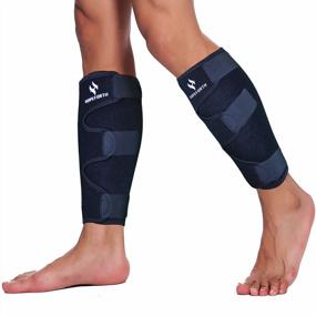 img 4 attached to HOPEFORTH Calf Brace - Adjustable 2 Pack Shin Splint Support Sleeve Leg Compression Wrap for Torn Calf Muscle, 🦵 Strain, Sprain - Pain Relief for Tennis Leg, Injuries - Best Lower Leg Brace for Men and Women - Enhanced SEO
