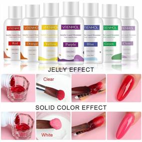 img 1 attached to Vrenmol Color Acrylic Liquid Monomer Set - 7 Vibrant Shades For Acrylic Nail Powder Extensions, MMA Free And Non-Yellowing For DIY Colorful Nails