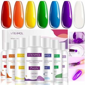 img 4 attached to Vrenmol Color Acrylic Liquid Monomer Set - 7 Vibrant Shades For Acrylic Nail Powder Extensions, MMA Free And Non-Yellowing For DIY Colorful Nails