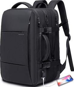 img 4 attached to ✈️ Flight Approved 35L Travel Backpack for International Travel - Water Resistant, Durable, and 17-inch Laptop Compatible - Large Daypack Business Weekender Luggage Backpack for Men and Women