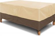 kikcoin rectangular/oval patio table cover, 100% waterproof outdoor furniture covers 72" wx 44" dx 23" h, 600d uv-coated heavy duty ultra-durable outdoor table cover for all weather, khaki & brown logo