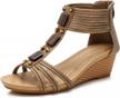 👡 fralosha open toe wedge sandals for women: stylish summer roman high heel footwear, breathable and perfect for the beach logo