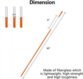img 1 attached to Снежные колья из стекловолокна со светоотражающей лентой - маркеры Tingyuan Driveway (20 шт., 60 дюймов)