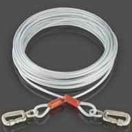 🐶 durable 30/50 ft dog tie out cable for dogs up to 60 lbs - tangle-free swivel dog training leash - anti rust chew proof yard leash for outdoor, yard, camping logo