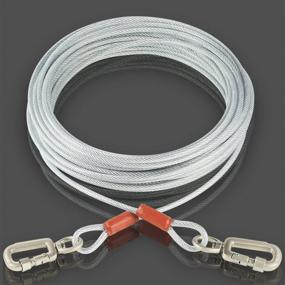 img 4 attached to 🐶 Durable 30/50 ft Dog Tie Out Cable for Dogs Up to 60 lbs - Tangle-Free Swivel Dog Training Leash - Anti Rust Chew Proof Yard Leash for Outdoor, Yard, Camping