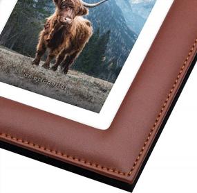 img 1 attached to Vegan Leather Brown Picture Frame By Americanflat - Displays 5X7 And 4X6 Photos - Polished Glass For Horizontal Or Vertical Mounting - Perfect For Tabletop Or Wall Décor