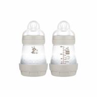 попрощайтесь с коликами с детскими бутылочками mam easy start anti colic - 2 упаковки, легкое переключение груди и бутылочки, уменьшает количество пузырьков воздуха, подходит для новорожденных, матовый / унисекс дизайн логотип