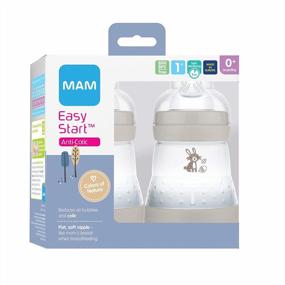 img 3 attached to Попрощайтесь с коликами с детскими бутылочками MAM Easy Start Anti Colic - 2 упаковки, легкое переключение груди и бутылочки, уменьшает количество пузырьков воздуха, подходит для новорожденных, матовый / унисекс дизайн