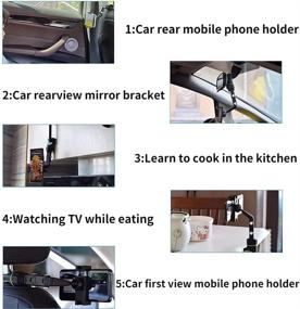 img 2 attached to 📱 360° Rearview Mirror Phone Holder for Car - Multifunctional Mount for Phone and GPS - Universal Rotating Car Phone Holder - Green