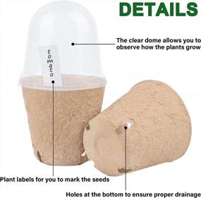 img 1 attached to 36-Pack Biodegradable Peat Pots With Humidity Dome And Plant Labels For Indoor Outdoor Garden Seed Starter Set