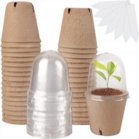 img 4 attached to 36-Pack Biodegradable Peat Pots With Humidity Dome And Plant Labels For Indoor Outdoor Garden Seed Starter Set