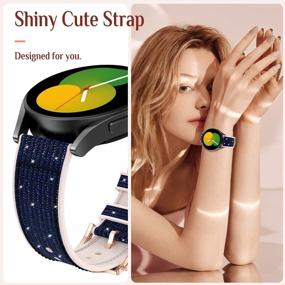 img 1 attached to Goton Bling Strap For Samsung Galaxy Watch 5 и 4 Band - Active 2 40Mm 44Mm - Watch5 Pro 45Mm - Watch4 Classic 46Mm 42Mm - Watch 3 41Mm, Women 20Mm Glitter Silicone Wristband Accessories Midnight Blue