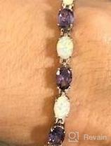 img 5 attached to White Gold/Sterling Silver Plated Opal Bracelet - CiNily Adjustable Tennis Bracelet In Oval Or Flower Shape For Women & Girls