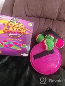 img 6 attached to Qrooper Kids Toys Toss And Catch Game Set с веслами, мячами и сумкой для хранения - идеально подходит для пляжа, двора и активного отдыха - идеальный подарок для детей (оранжевый)