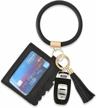large round circle wristlet bracelet bangle wallet keychain - coolcos portable handy wrist keys card holder keyrings logo