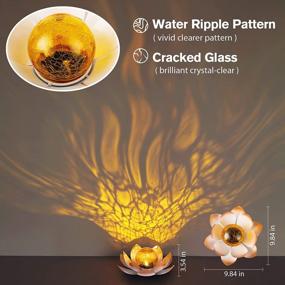img 2 attached to Solar Garden Lights - Huaxu Outdoor Decorative Lotus Light With Cracked Glass Ball & Metal Waterproof For Pathway, Lawn, Patio, Yard