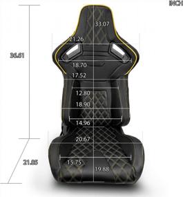 img 3 attached to ModifyStreet 1 Pair Universal PVC LEATHER/YELLOW STITCH LEFT/RIGHT RACING BUCKET SEATS